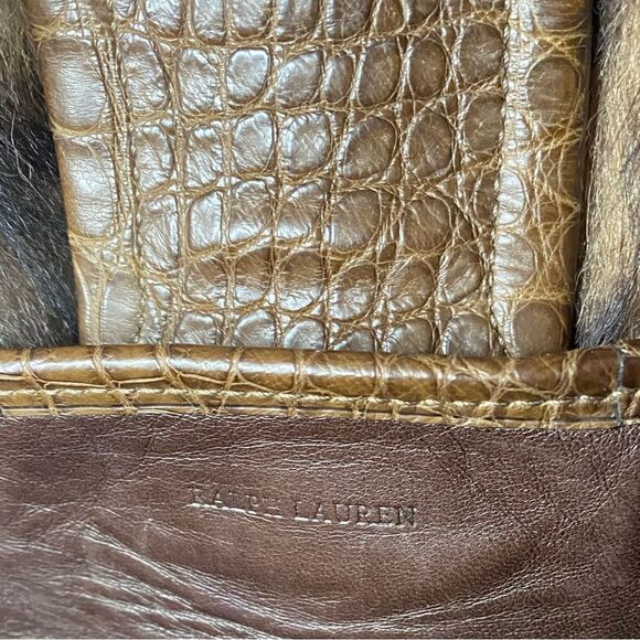 Ralph Lauren Collection Made in Italy Brown Alligator Soft Side Hobo Hand Bag - Picture 10 of 16